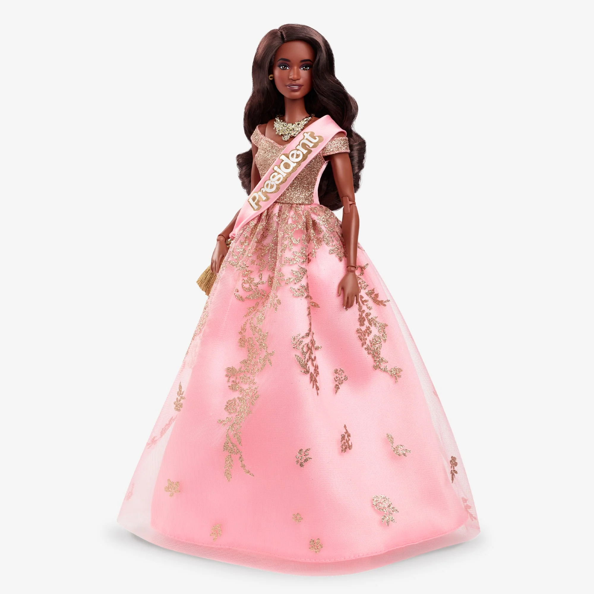 President Barbie in Pink and Gold Dress ā Barbie The Movie - Image 3