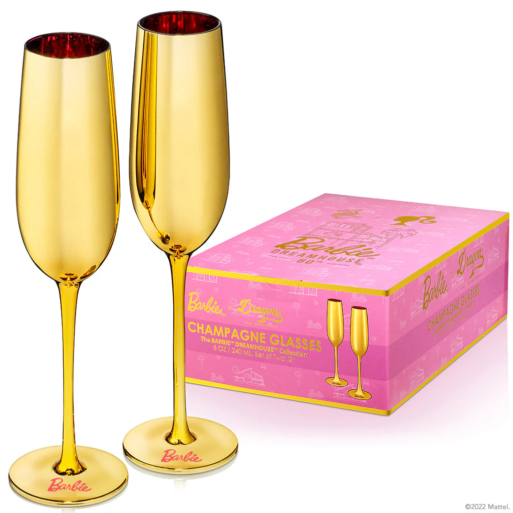 Barbie⢠X Dragon Glassware® Dreamhouse⢠Champagne Flutes