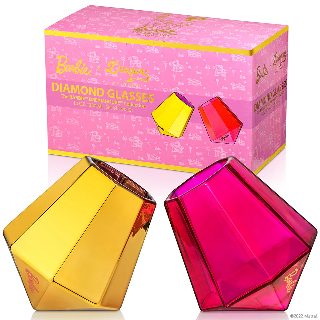 Barbie™ X Dragon Glassware® Dreamhouse™ Diamond Glasses