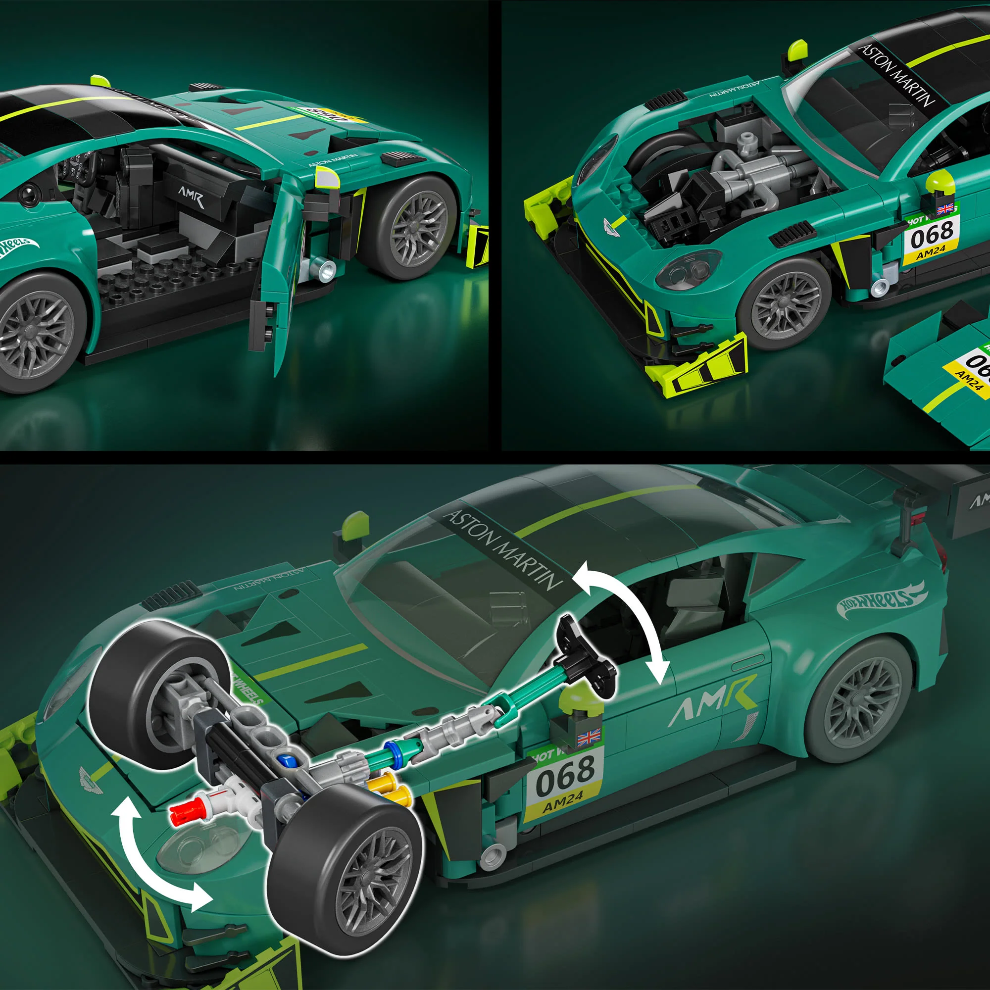 Mattel Brick Shop Hot Wheels ā24 Aston Martin Vantage GT3 Building Set - Image 6