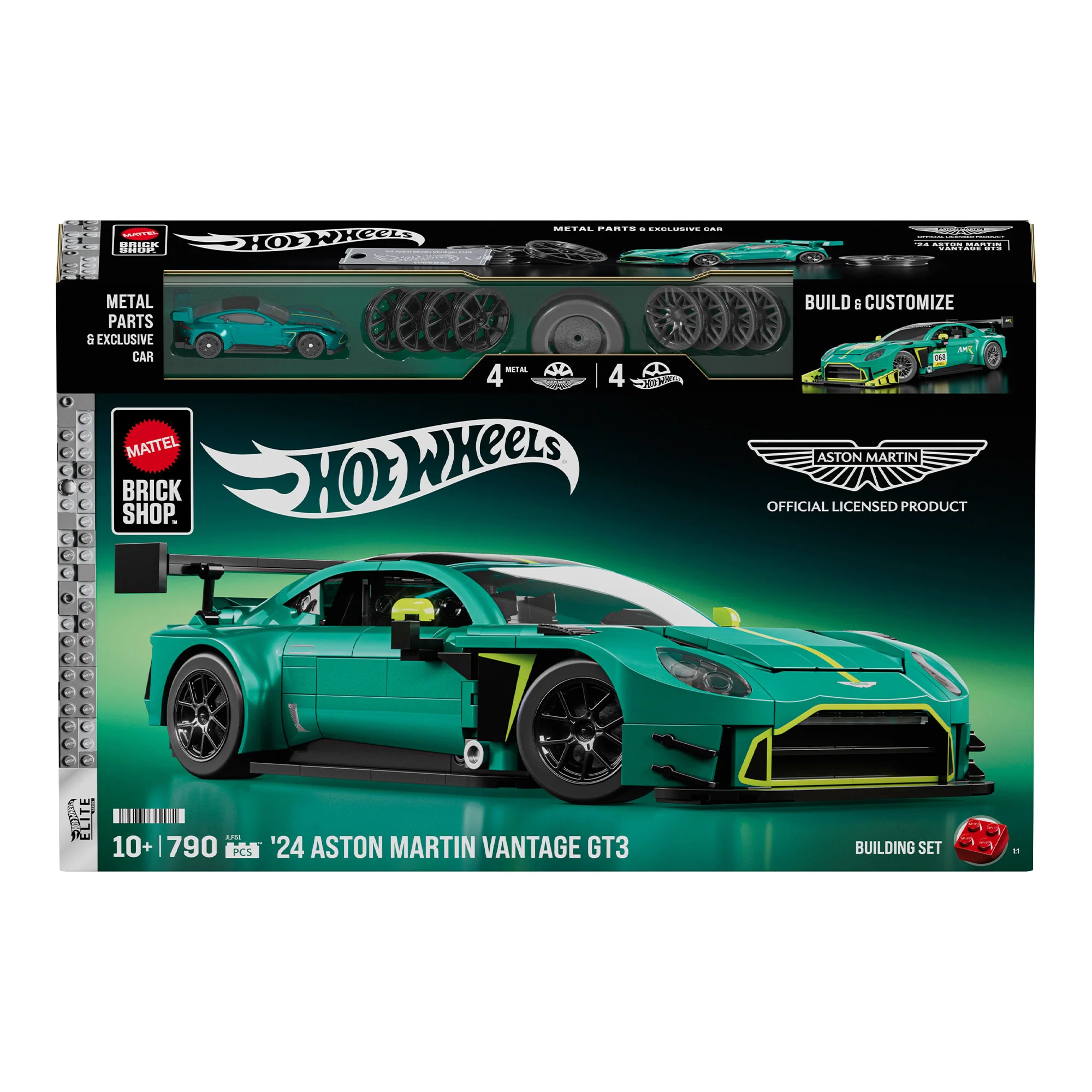 Mattel Brick Shop Hot Wheels ā24 Aston Martin Vantage GT3 Building Set - Image 8
