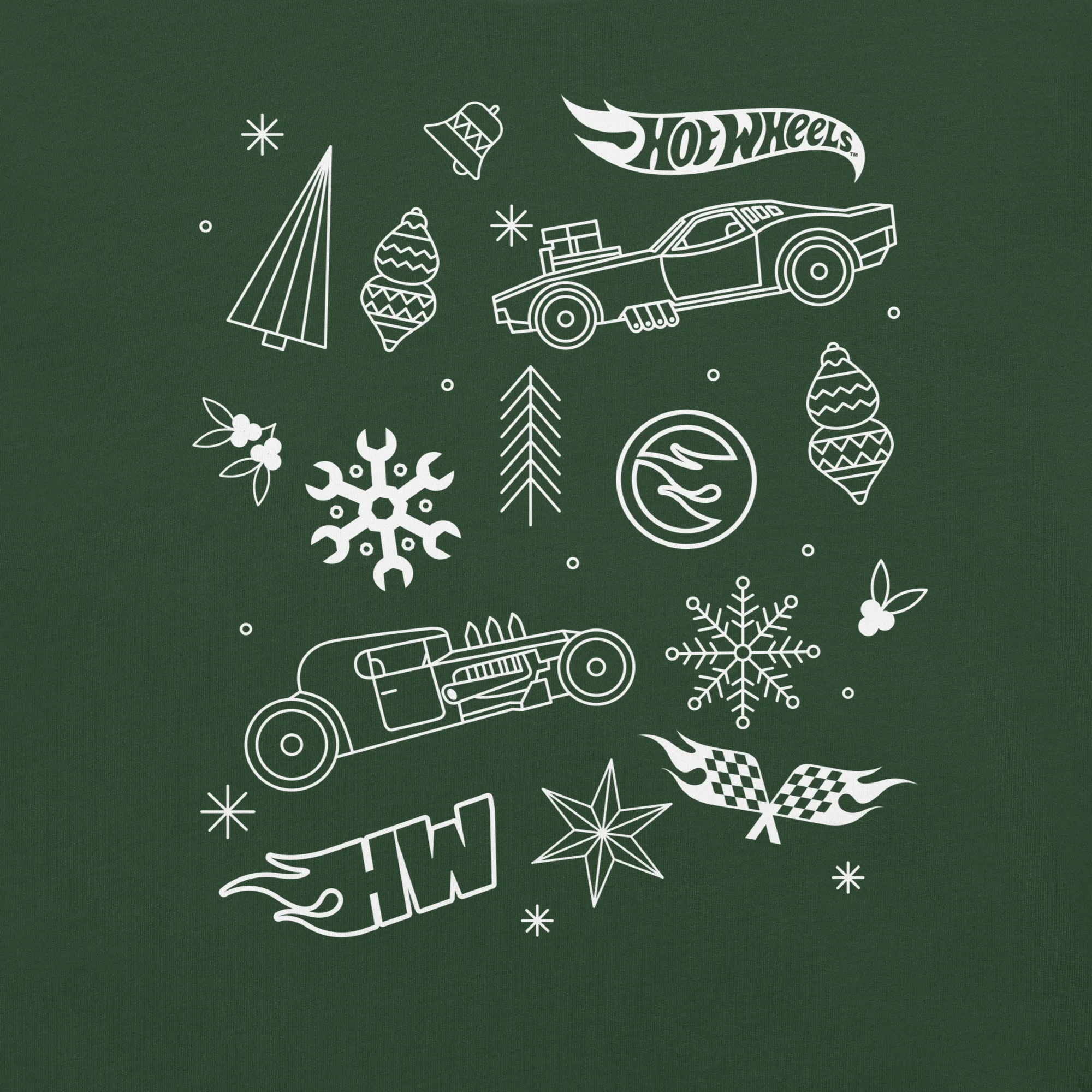 Hot Wheels Holiday Icons Green T-Shirt - Image 3
