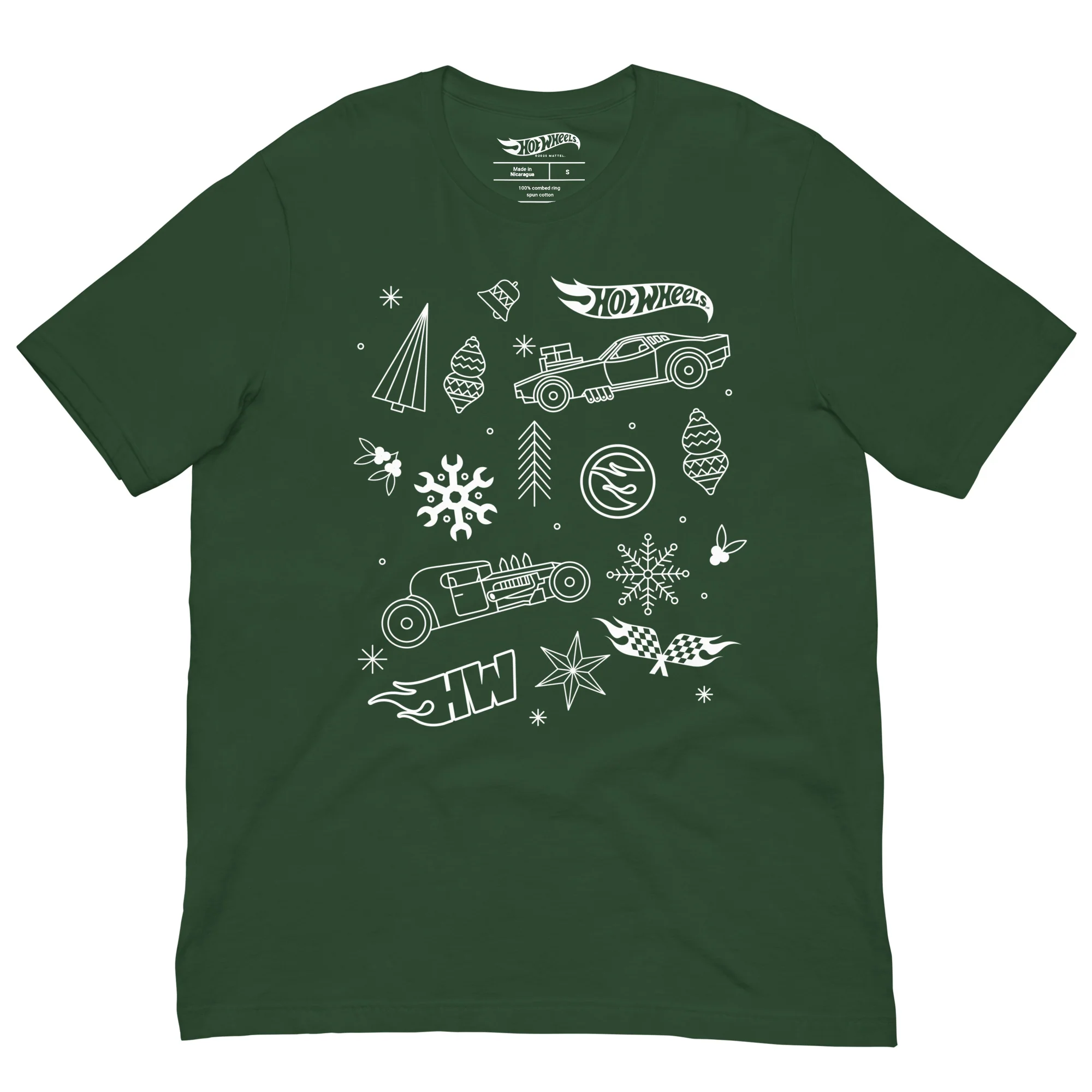 Hot Wheels Holiday Icons Green T-Shirt - Image 5